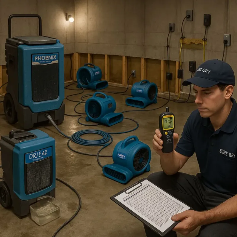 Structural Drying and Dehumidification process in Corry, PA